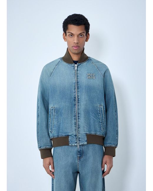 Miu Miu Blue Denim Blouson Jacket for men