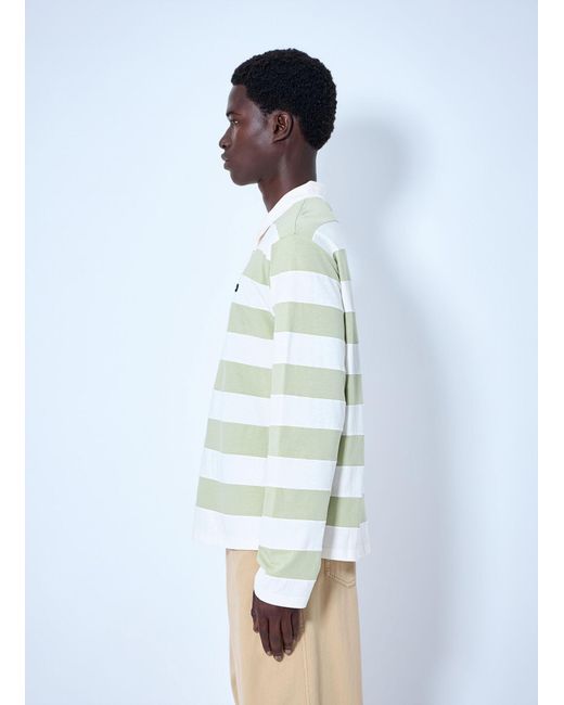 Miu Miu Blue Striped Jersey Polo Shirt for men