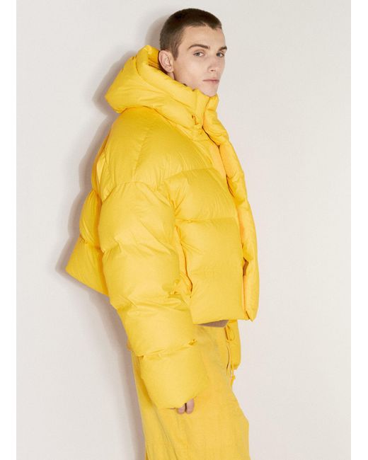 Entire studios Yellow Mml Hooded Puffer Jacket for men