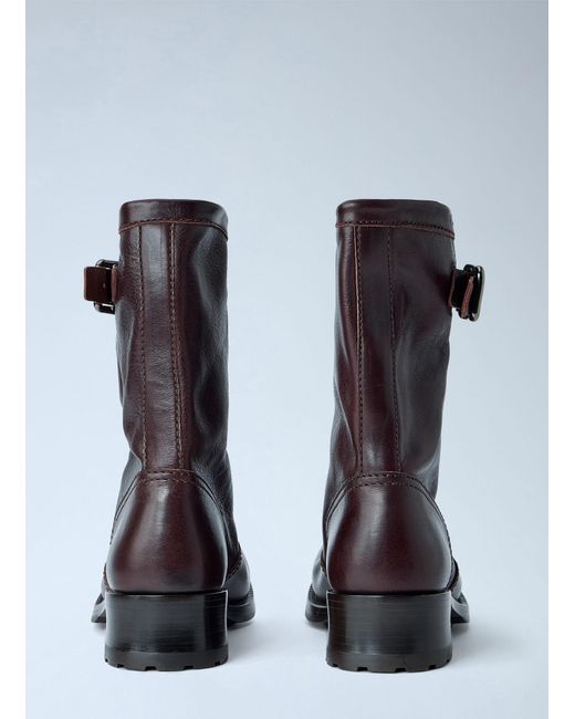 Prada Brown Leather Mid-Calf Boots