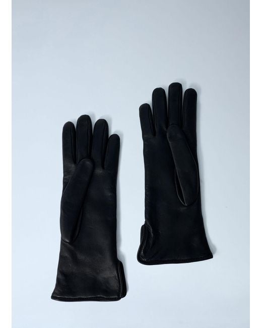Gucci Black Logo Embossed Gloves