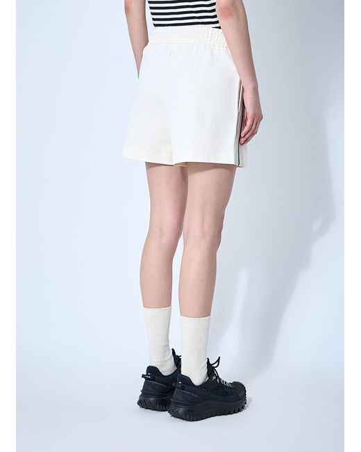 Moncler White Logo Patch Track Shorts