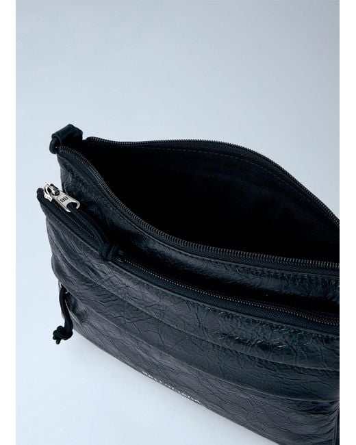 Balenciaga Blue Explorer Double Pouch Messenger Bag for men