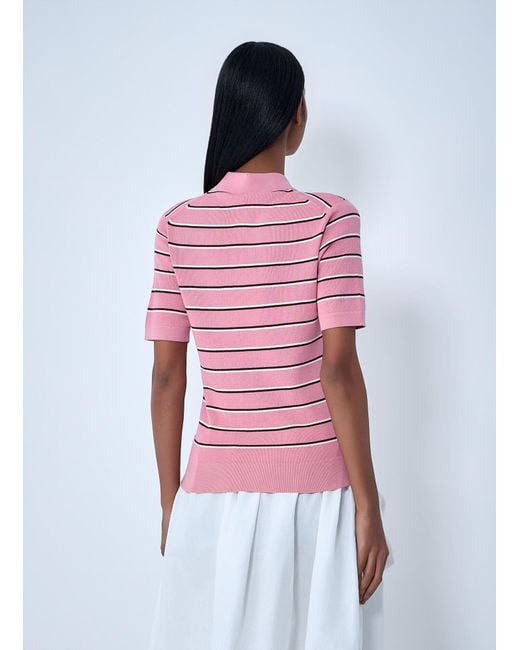 Miu Miu Red Striped Polo Shirt