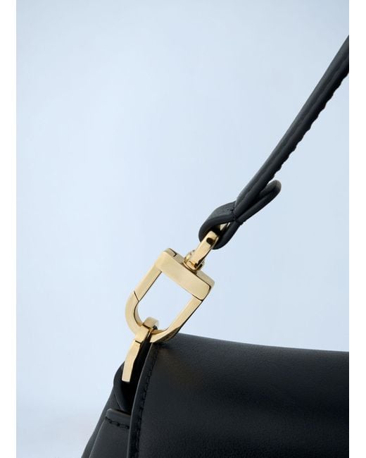 Totême Blue T-Lock Leather Crossbody Bag