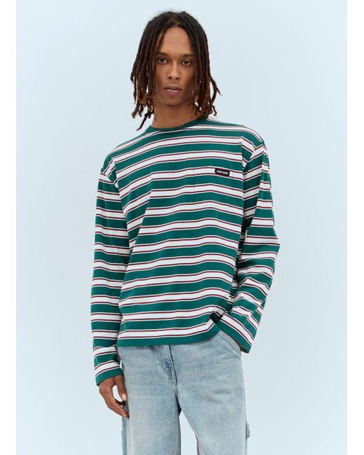 Miu Miu Long-sleeved cotton jersey T-shirt 関税込 Tシャツ Miu Miu long-sleeved Cotton T-shirt | Green | FARFETCH