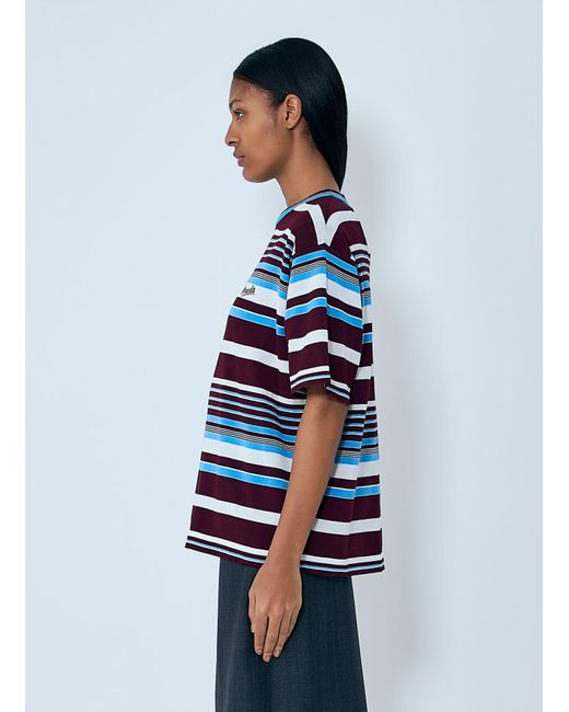 Prada Blue Striped Crewneck T-Shirt