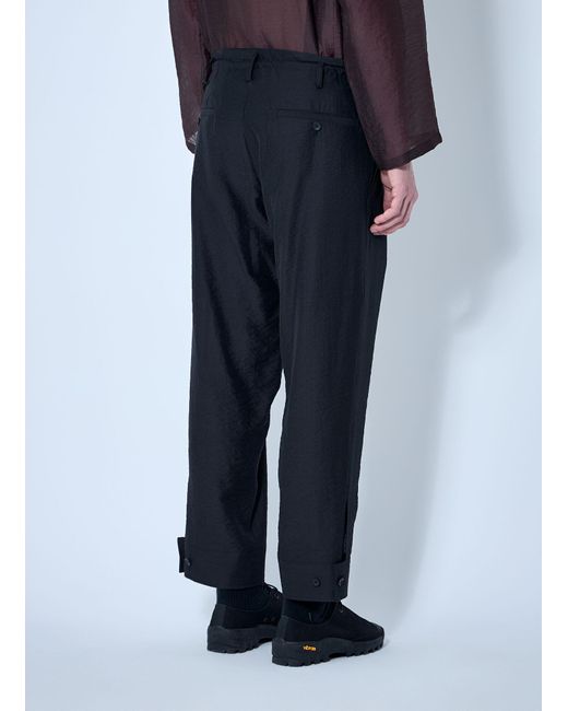 Yohji Yamamoto Blue Drawstring Track Pants for men
