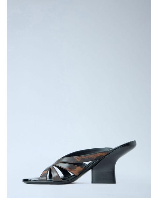 Dries Van Noten Gray Strappy Block Heel Sandals
