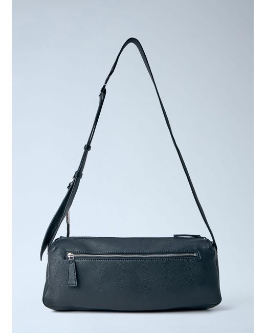 Max Mara Blue Rectangular Leather Shoulder Bag