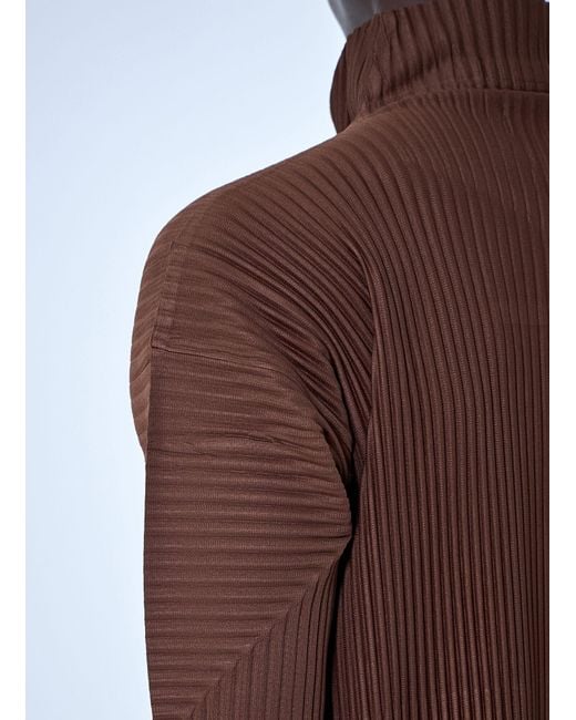 Homme Plissé Issey Miyake Red Pleated Zip-Up Jacket for men
