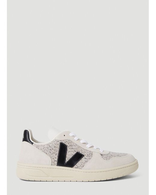 Veja V-10 Flannel Sneakers in White | Lyst