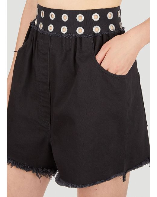 Raf Simons Black Eyelet Shorts