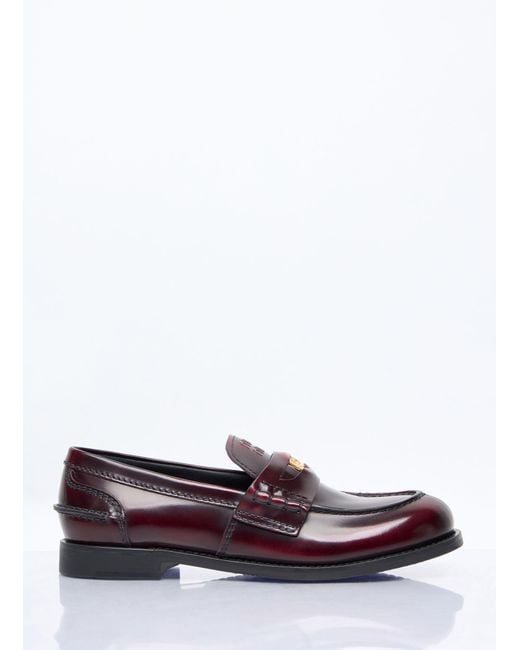 Miu Miu White Leather Penny Loafers