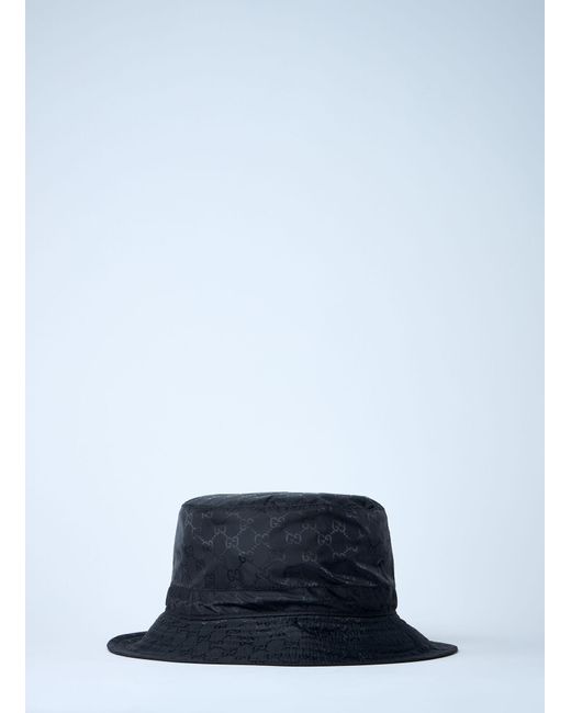 Gucci White Logo Motif Bucket Hat