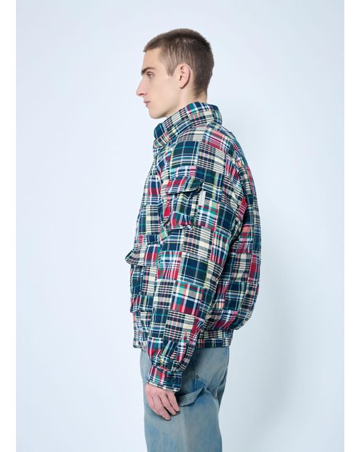 Thisisneverthat Blue Patchwork Multi Pocket Down Jacket for men