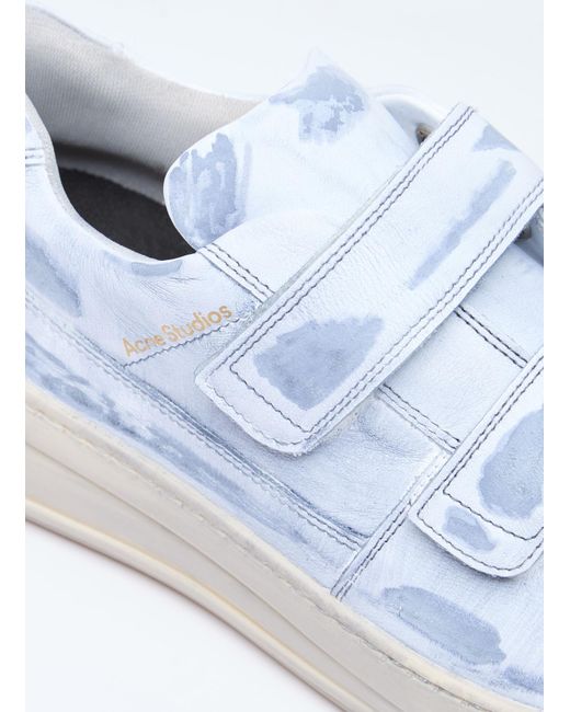 Acne Blue Velcro Strap Sneakers for men