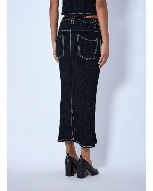 Issey Miyake Blue Wavelet Ensemble Midi Skirt