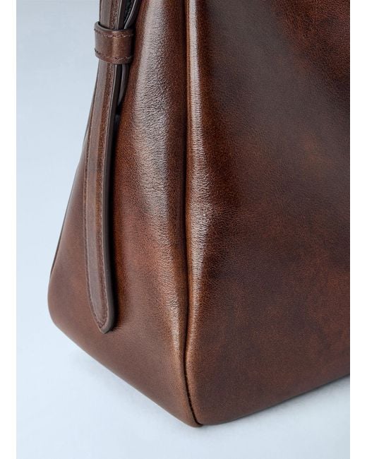 Prada Brown Aimée Medium Leather Shoulder Bag