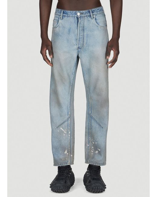 Balenciaga Blue O Leg Denim Jeans for men