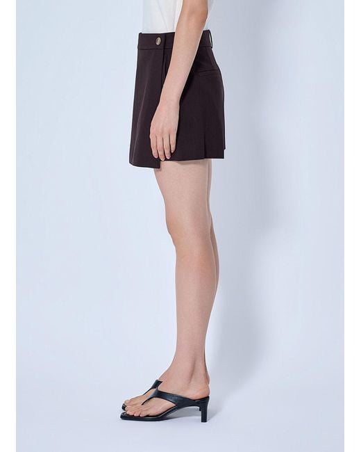 Sportmax Brown Button-detail Mini Skort