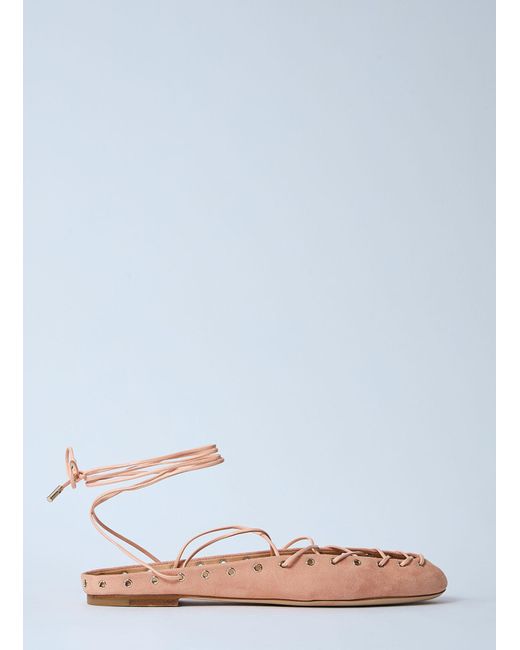 Chloé White Chloã Ghillies Ballerina Flats