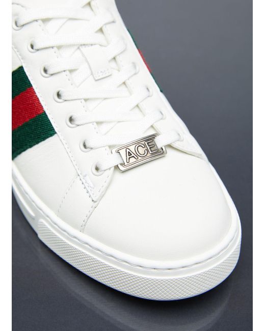 Gucci Gray Ace Web Sneakers