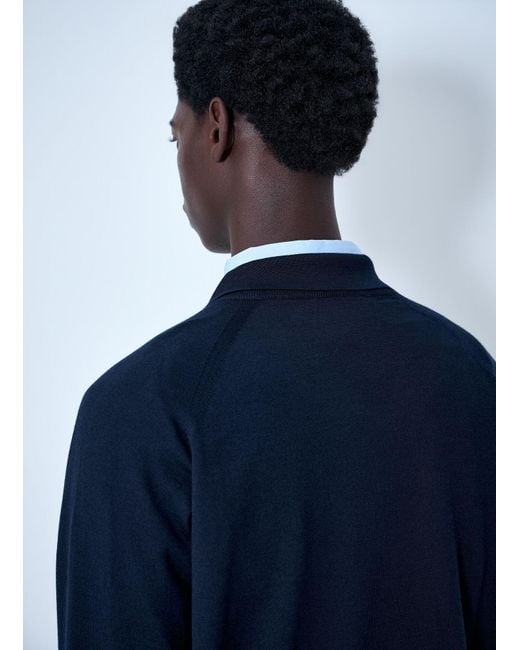 Miu Miu Blue V-Neck Knit Sweater for men