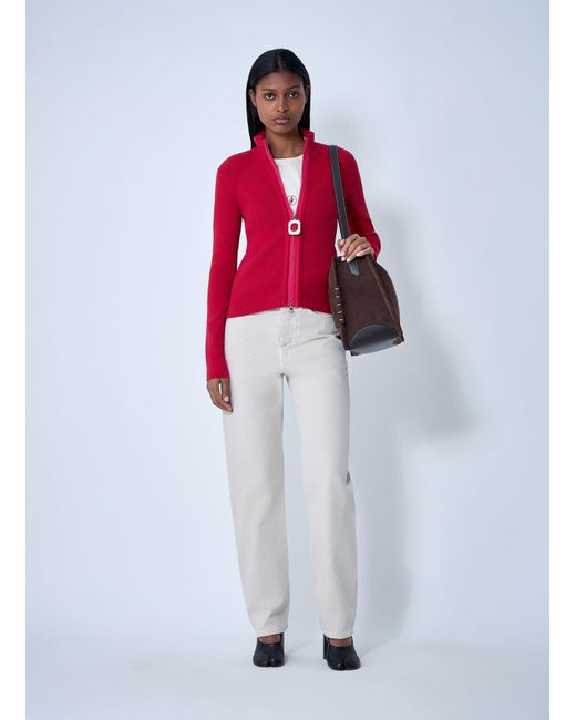 J.W. Anderson Red Jw Anderson Rib Cardigan