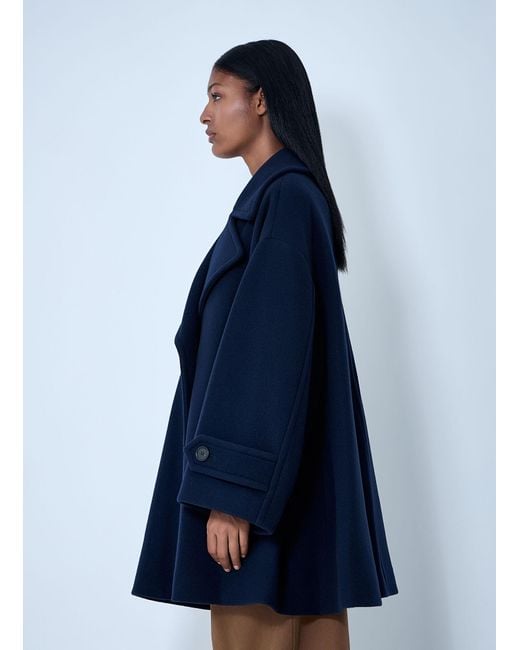 Chloé Blue Chloã Double-Breasted Wool-Blend Coat