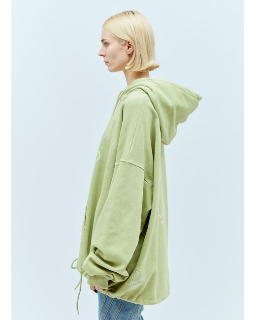 AVAVAV Green Cyrstal Embellished Hooded Sweatshirt