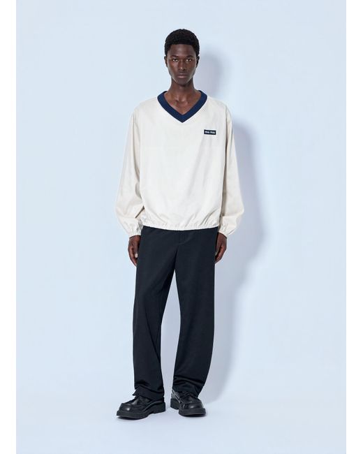 Miu Miu White Technical Pongé Sweatshirt for men