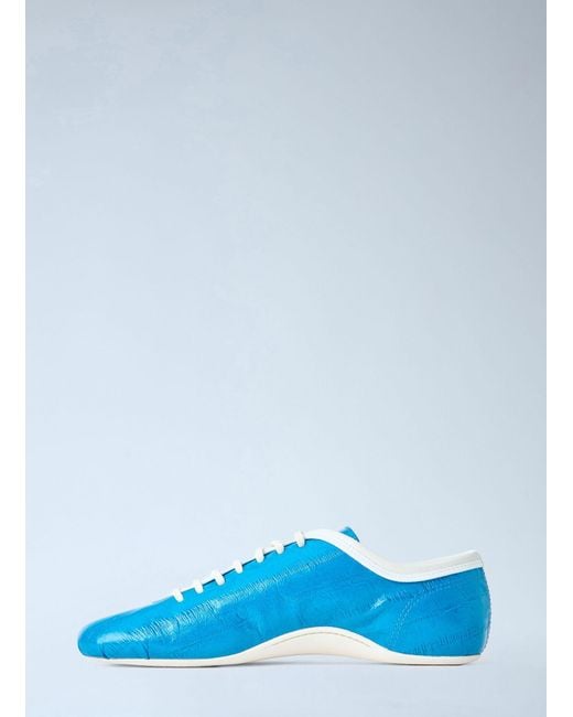 Dries Van Noten Blue Lace-Up Leather Sneakers