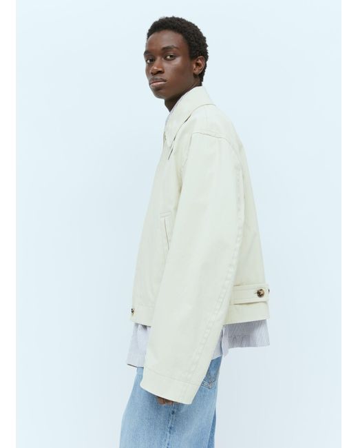 Bottega Veneta White Canvas Blouson Jacket for men