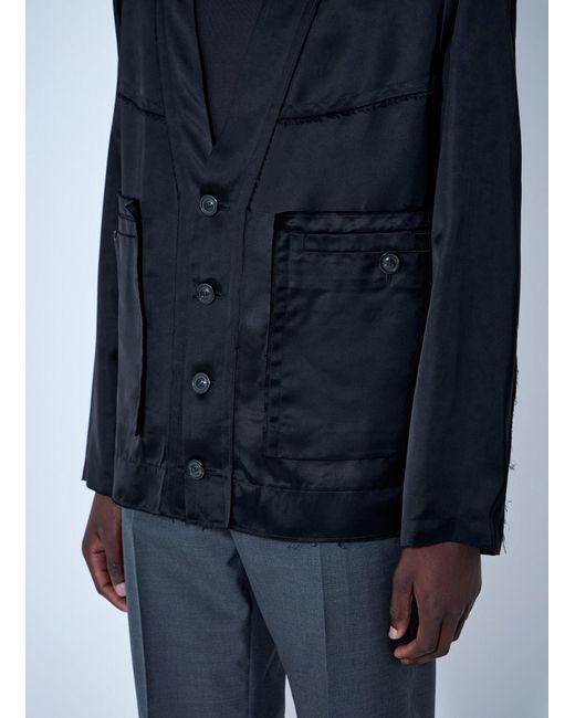 Maison Margiela Blue Buttoned Jacket With Patch Pockets for men