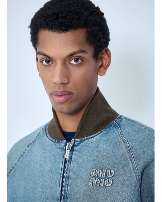 Miu Miu Blue Denim Blouson Jacket for men