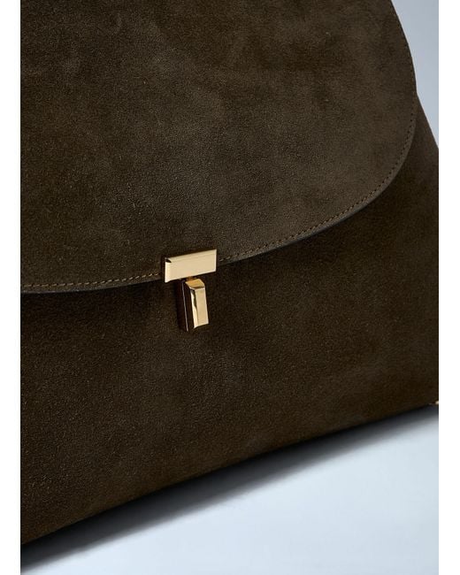 Totême  Natural T-Lock Suede Satchel Bag