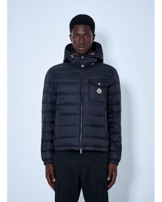 Moncler Blue Verith Hooded Short Down Jacket for men