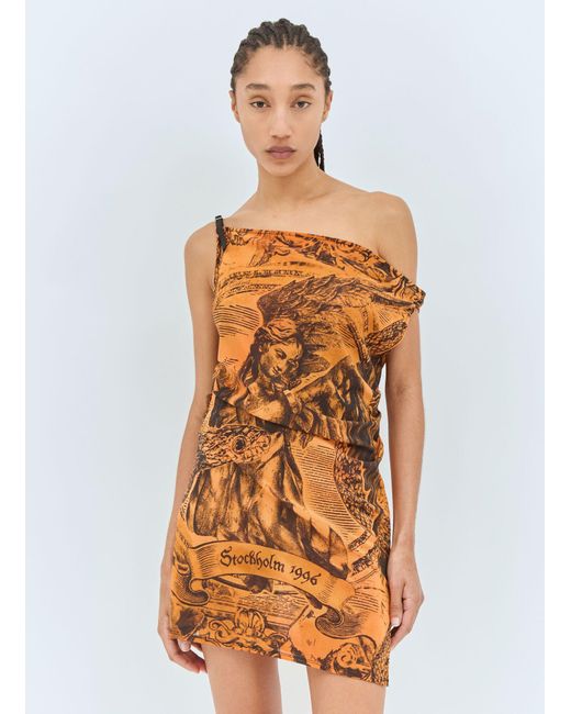 Acne Studios Printed Mini Dress in Orange Lyst UK