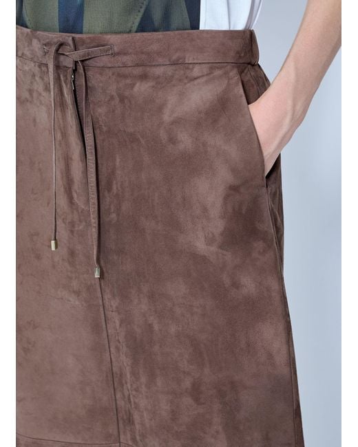 Max Mara Brown Suede Midi Skirt