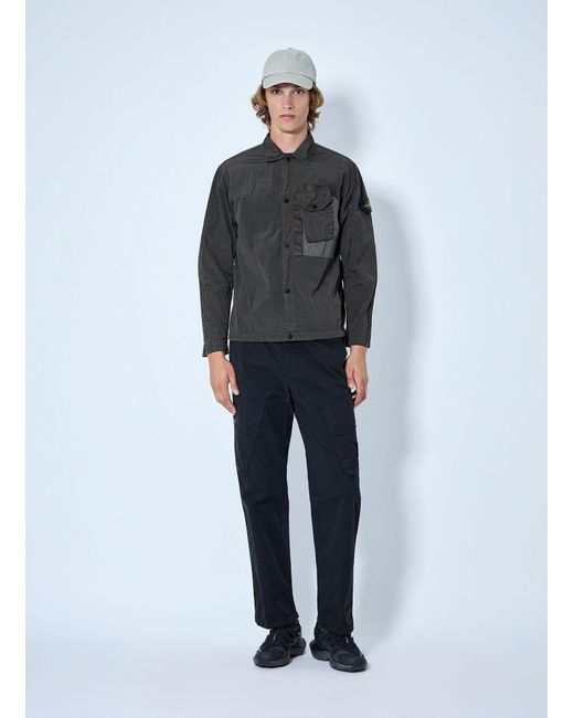 Stone Island Gray Technical Overshirt With Patch Pocket for men