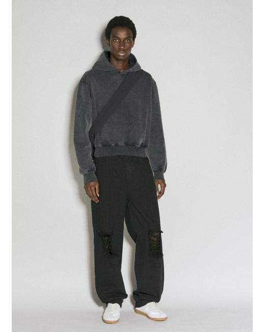 Han Kjobenhavn Gray Rose Cropped Hooded Sweatshirt for men