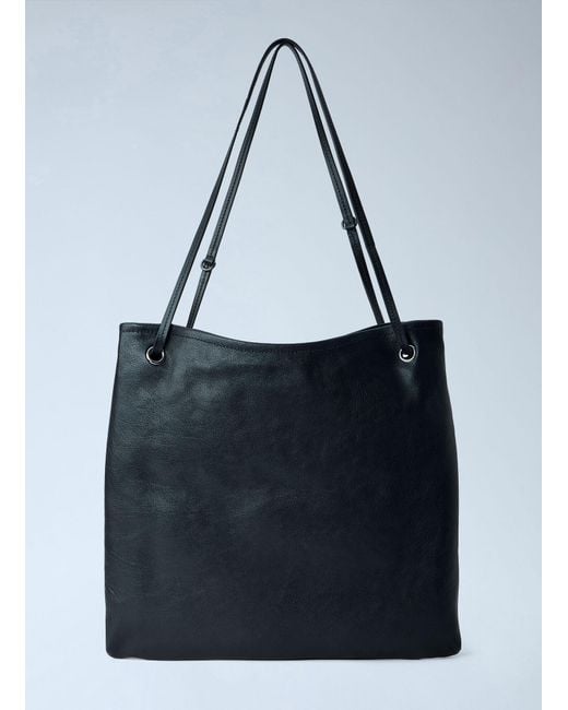Prada Blue Leather Large Route Tote Bag
