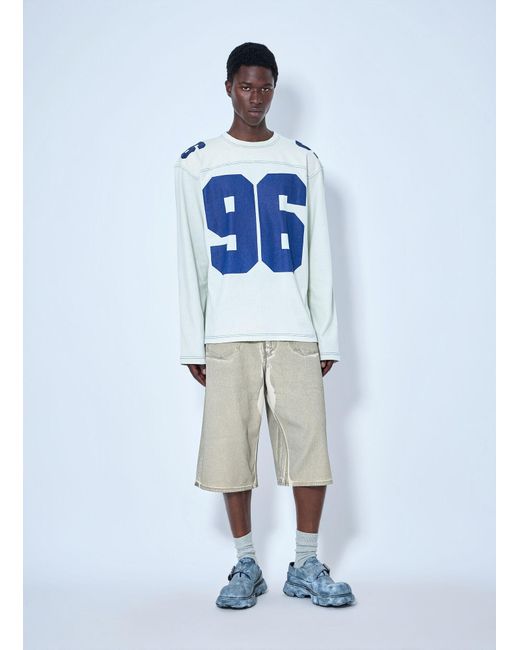 Acne Blue Wide-Leg Denim Shorts for men