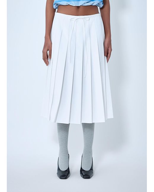Prada Blue Pleated Midi Skirt