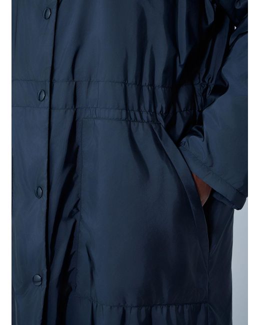 Prada Blue Logo Print Long Coat
