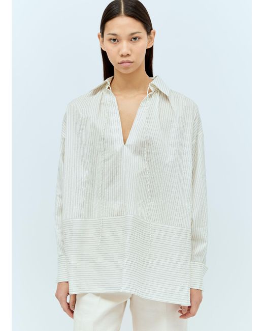 Max Mara White Cotton And Silk Shirt