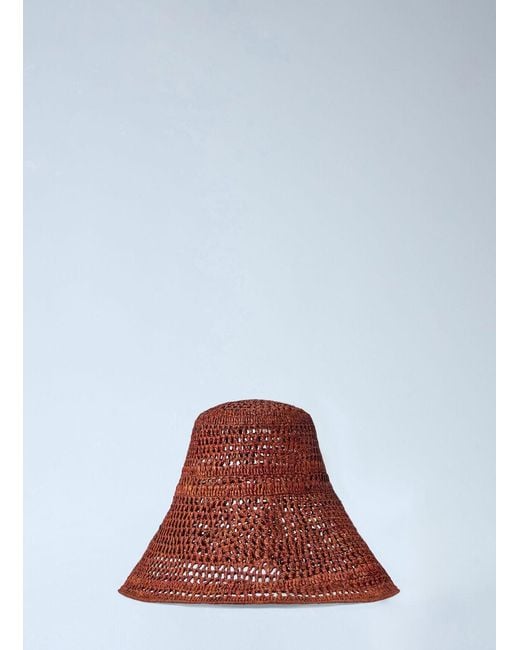 Chloé Brown Raffia Capeline Hat