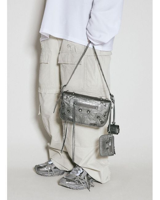 Balenciaga White Le Cagole Xs Flap Crossbody Bag for men