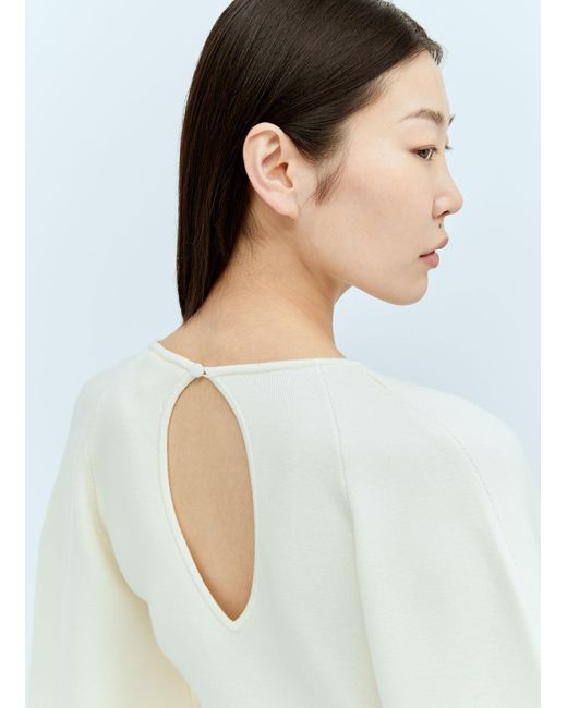 Chloé White Cut-out Wool-blend Sweater